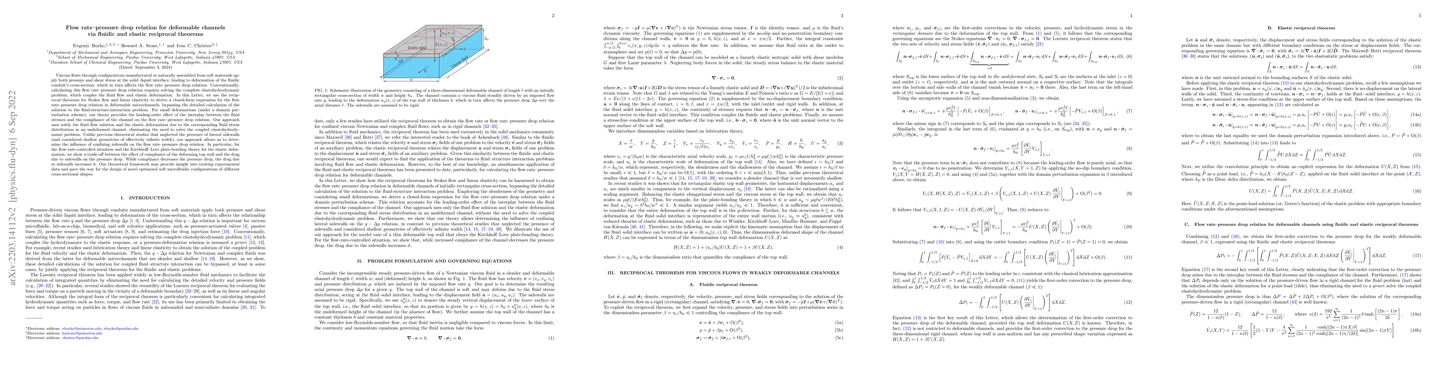 Thumbnail for Flow rate-pressure drop relation for deformable channels via fluidic and
  elastic reciprocal theorems