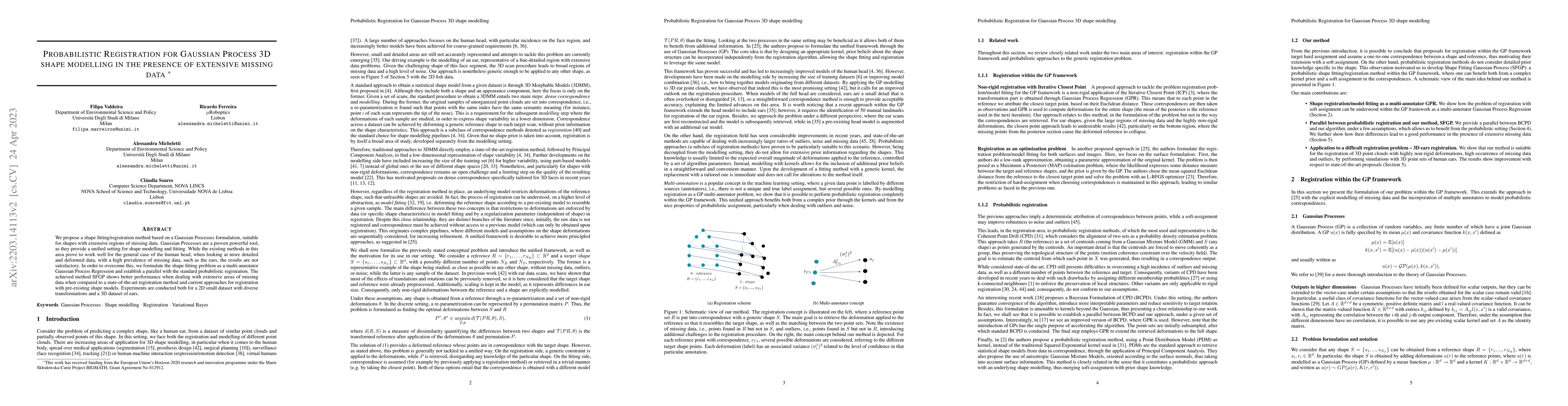 Thumbnail for Probabilistic Registration for Gaussian Process 3D shape modelling in
  the presence of extensive missing data