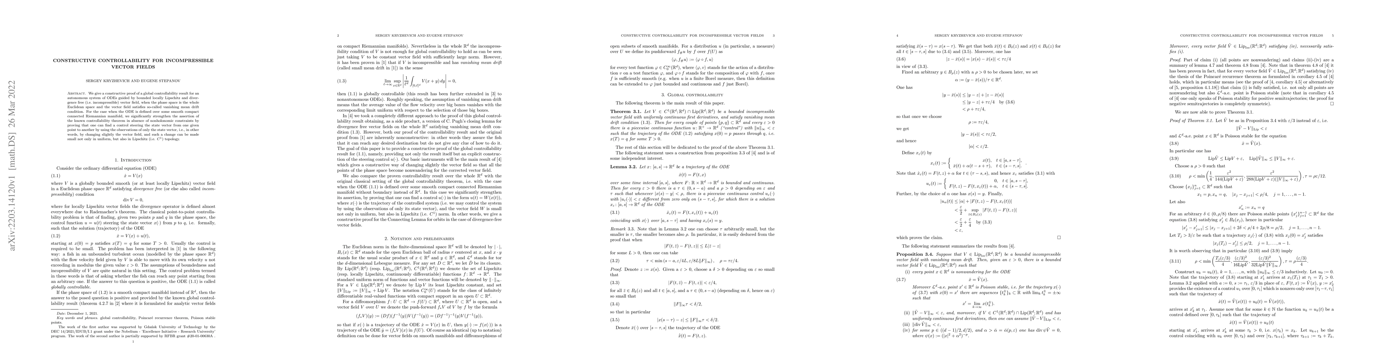 Thumbnail for Constructive controllability for incompressible vector fields