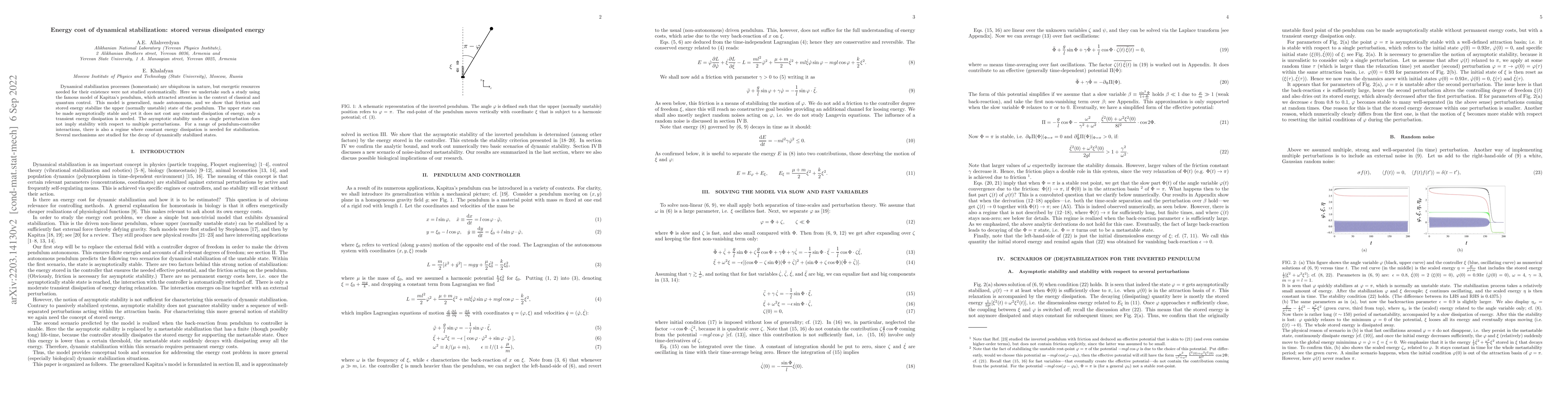 Thumbnail for Energy cost of dynamical stabilization: stored versus dissipated energy