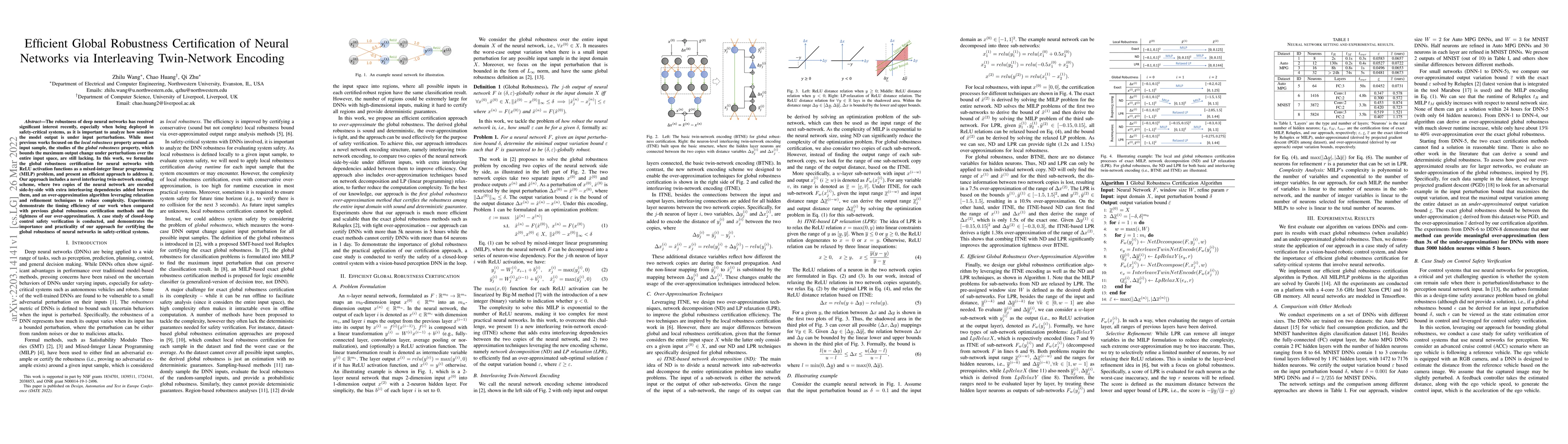 Thumbnail for Efficient Global Robustness Certification of Neural Networks via
  Interleaving Twin-Network Encoding