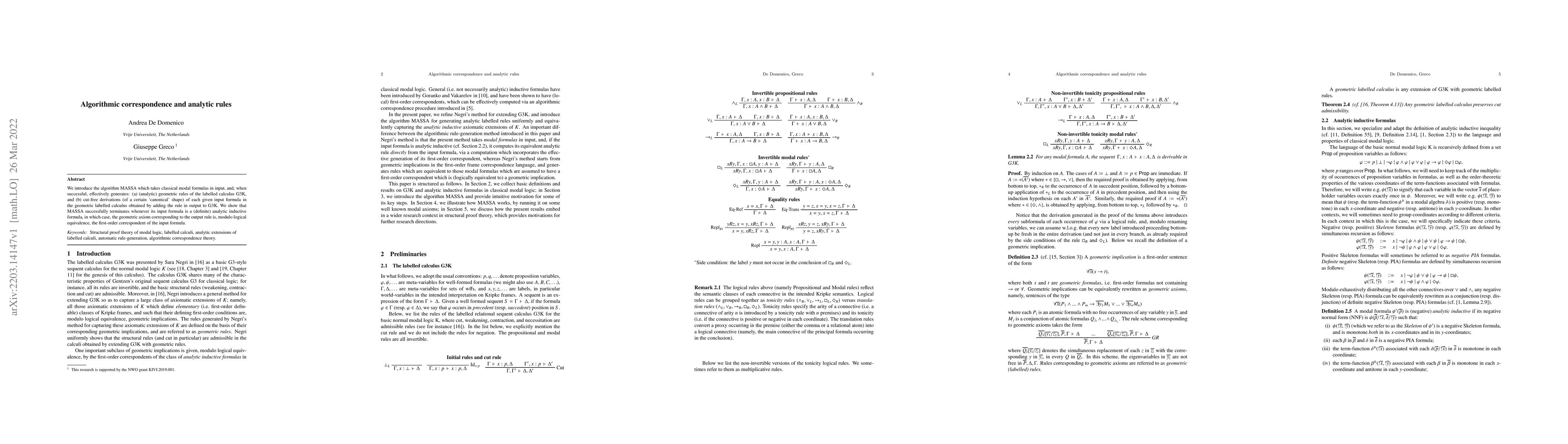 Thumbnail for Algorithmic correspondence and analytic rules