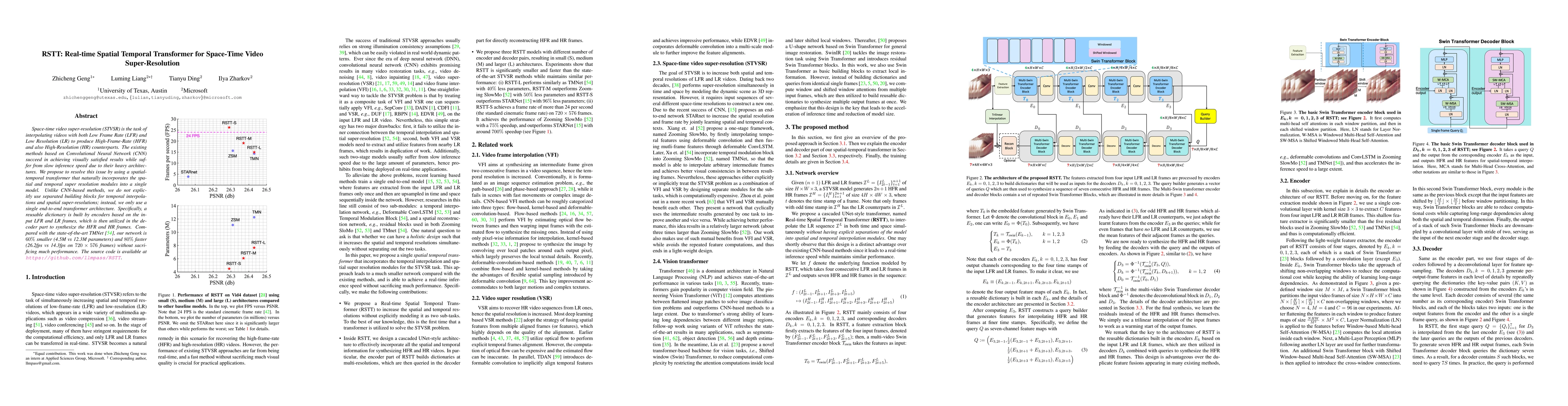 Thumbnail for RSTT: Real-time Spatial Temporal Transformer for Space-Time Video
  Super-Resolution