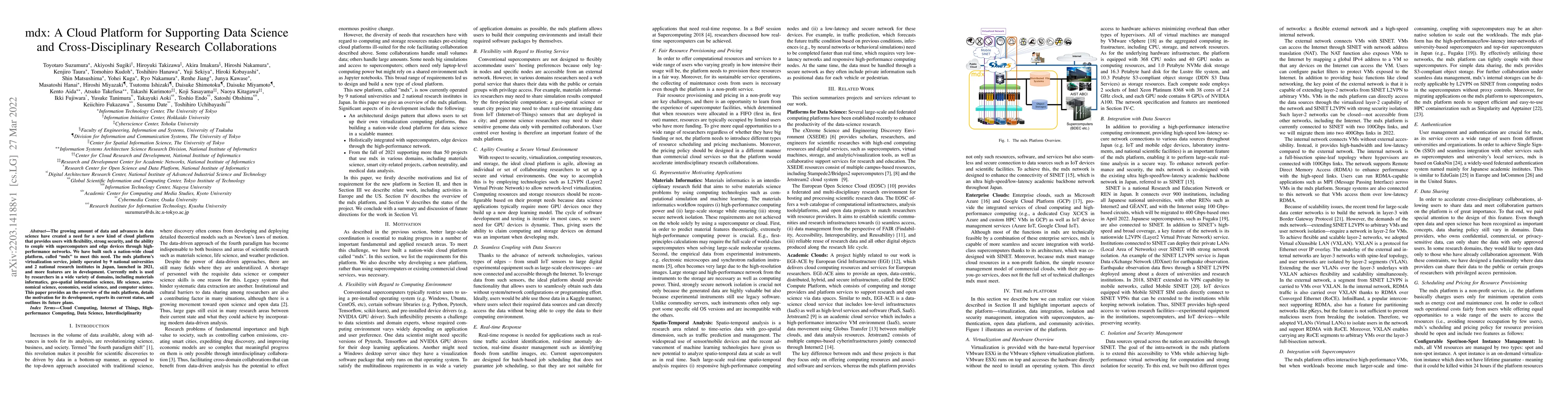 Thumbnail for mdx: A Cloud Platform for Supporting Data Science and Cross-Disciplinary
  Research Collaborations