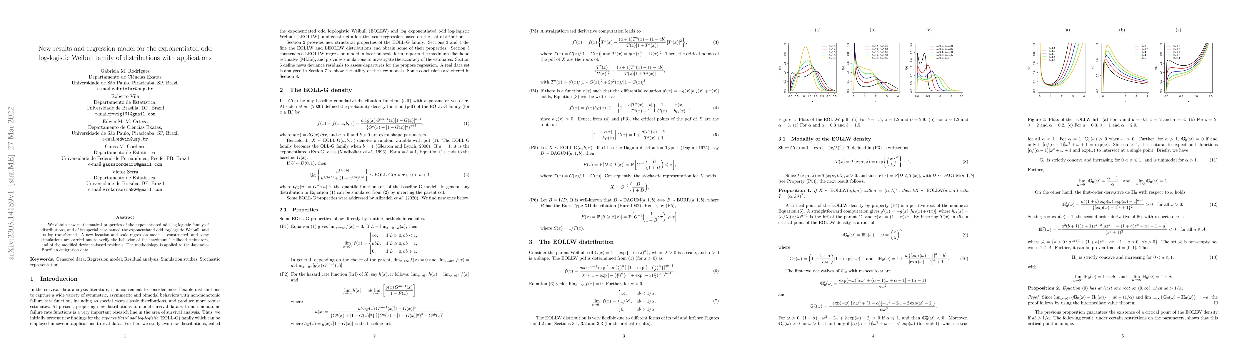 Thumbnail for New results and regression model for the exponentiated odd log-logistic
  Weibull family of distributions with applications