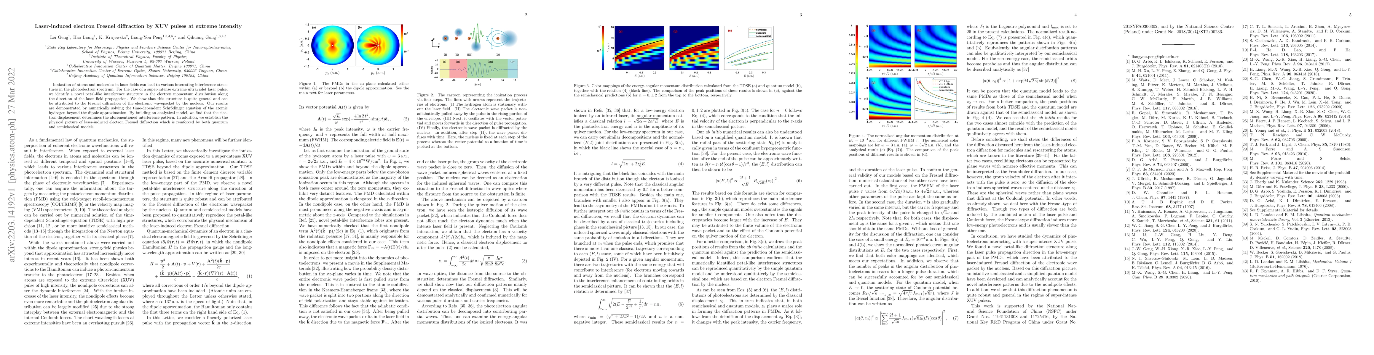 Thumbnail for Laser-induced electron Fresnel diffraction by XUV pulses at extreme
  intensity
