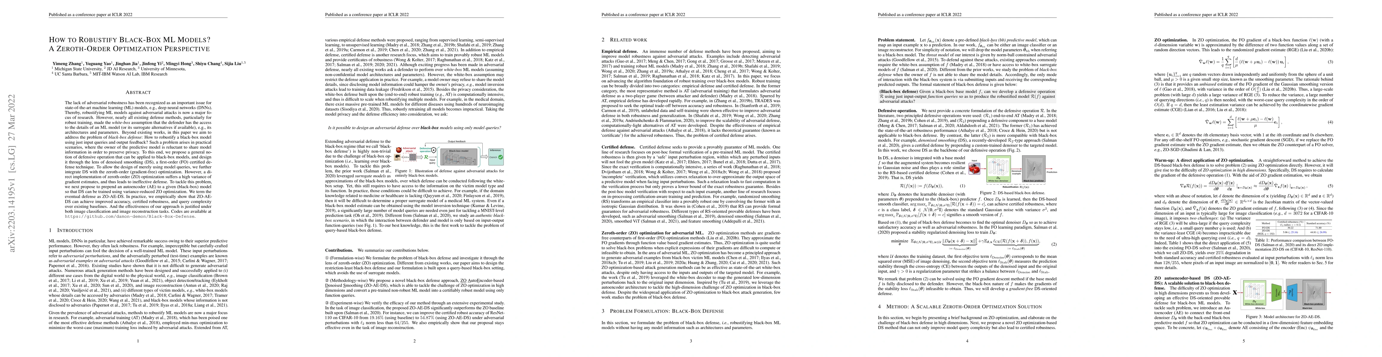 Thumbnail for How to Robustify Black-Box ML Models? A Zeroth-Order Optimization
  Perspective