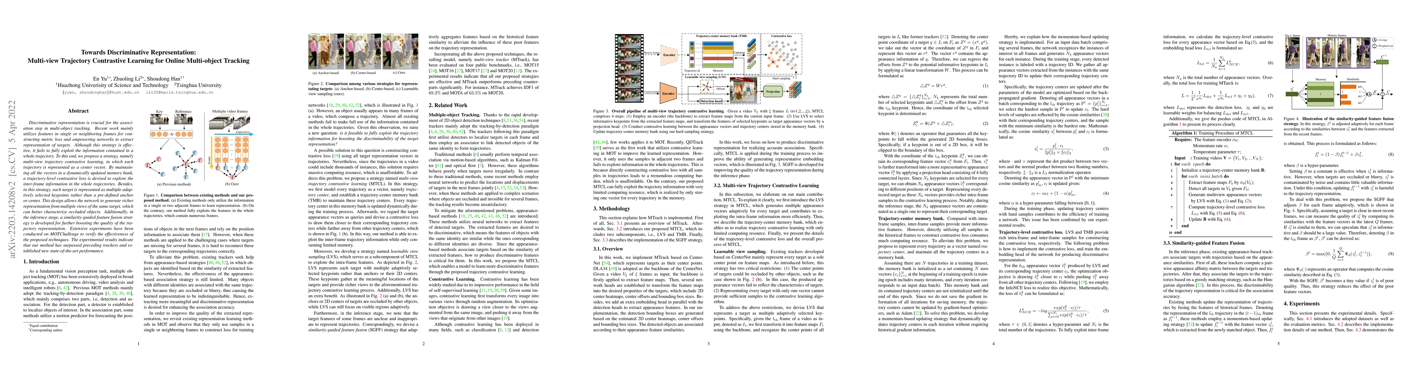 Thumbnail for Towards Discriminative Representation: Multi-view Trajectory Contrastive
  Learning for Online Multi-object Tracking