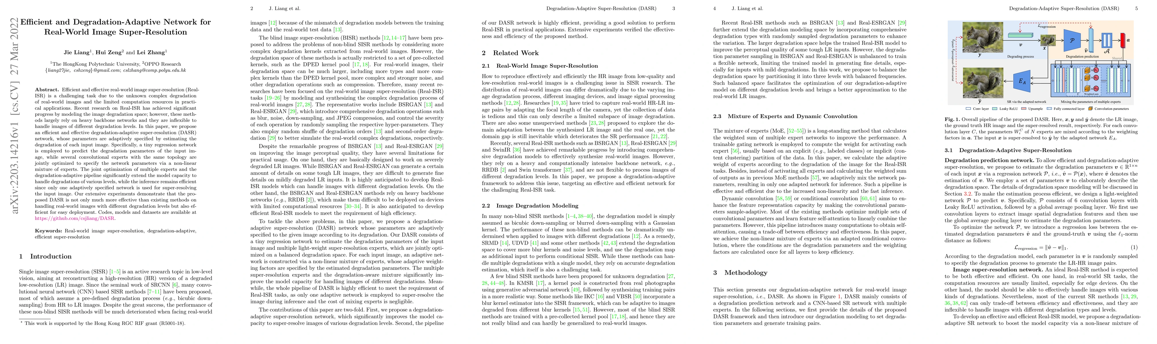 Thumbnail for Efficient and Degradation-Adaptive Network for Real-World Image
  Super-Resolution
