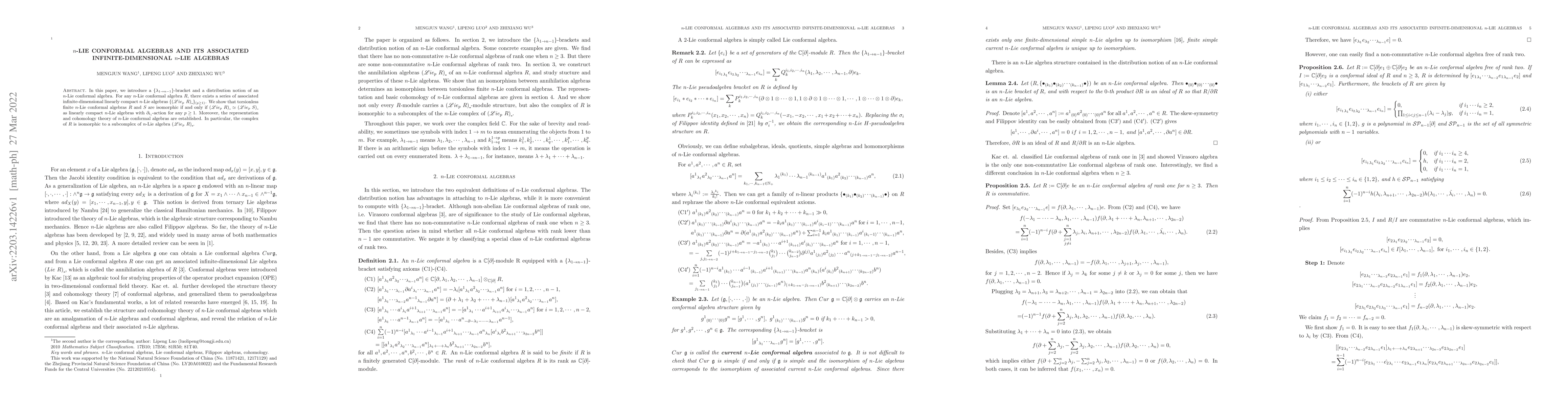 Thumbnail for $n$-Lie conformal algebras and its associated infinite-dimensional
  $n$-Lie algebras