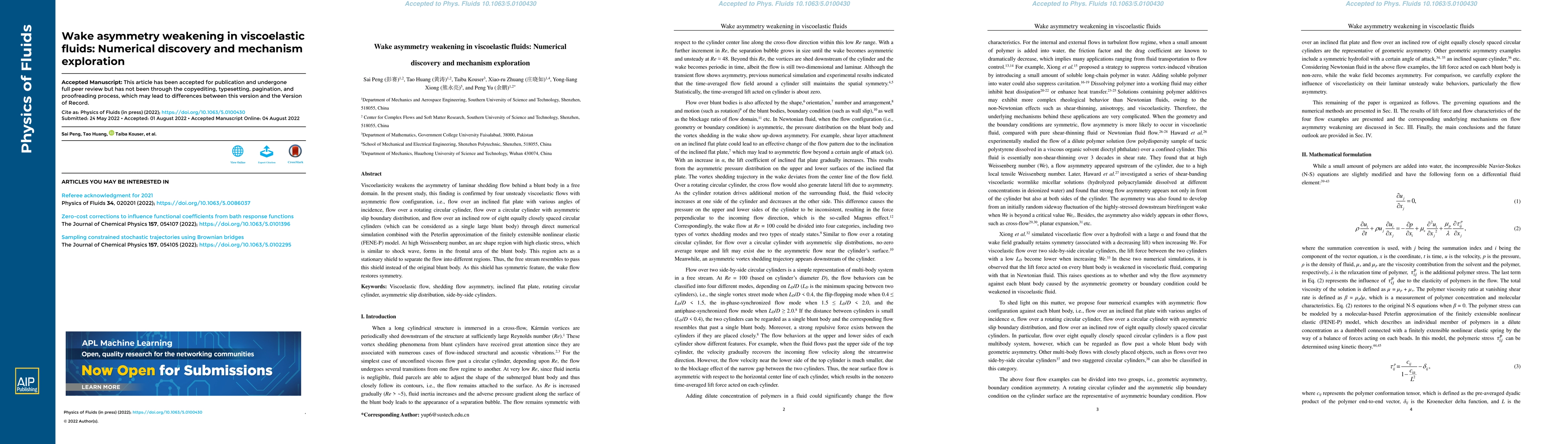 Thumbnail for Wake asymmetry weakening in viscoelastic fluids: Numerical discovery and
  mechanism exploration