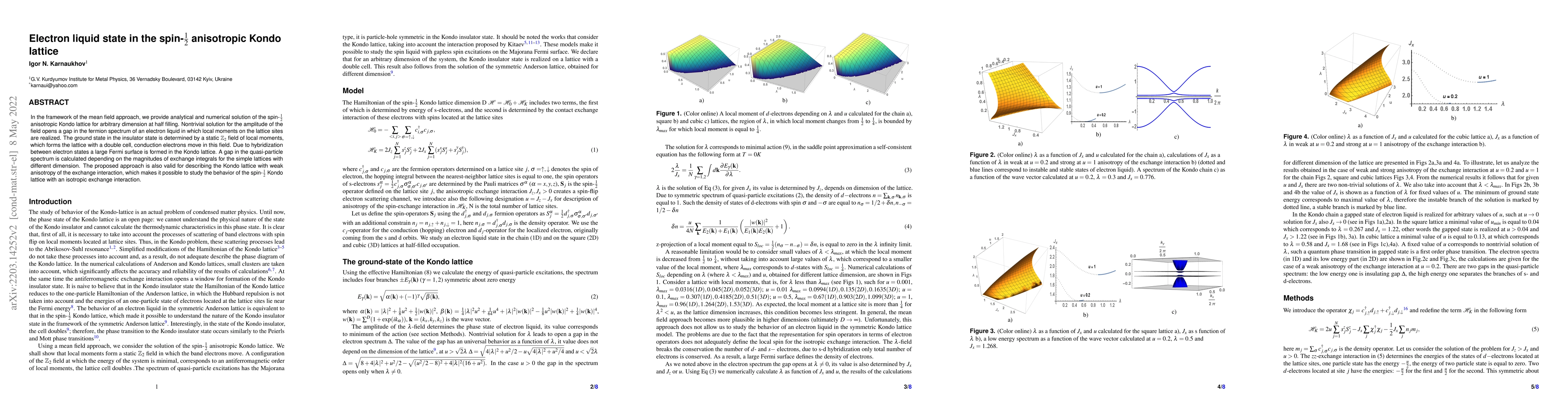 Thumbnail for Electron liquid state in the spin-1/2 anisotropic Kondo lattice