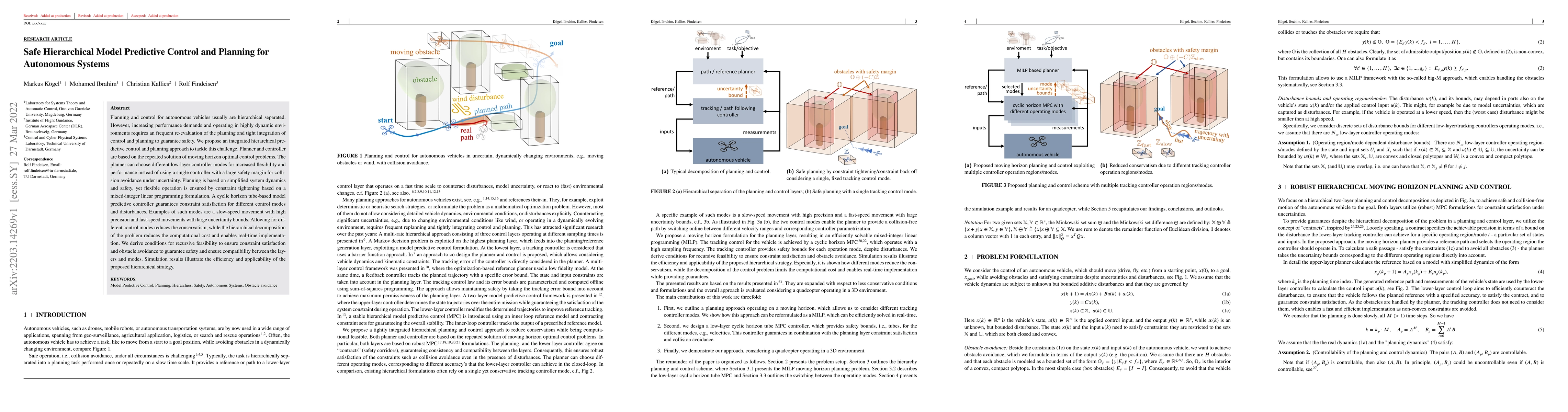 Thumbnail for Safe Hierarchical Model Predictive Control and Planning for Autonomous
  Systems