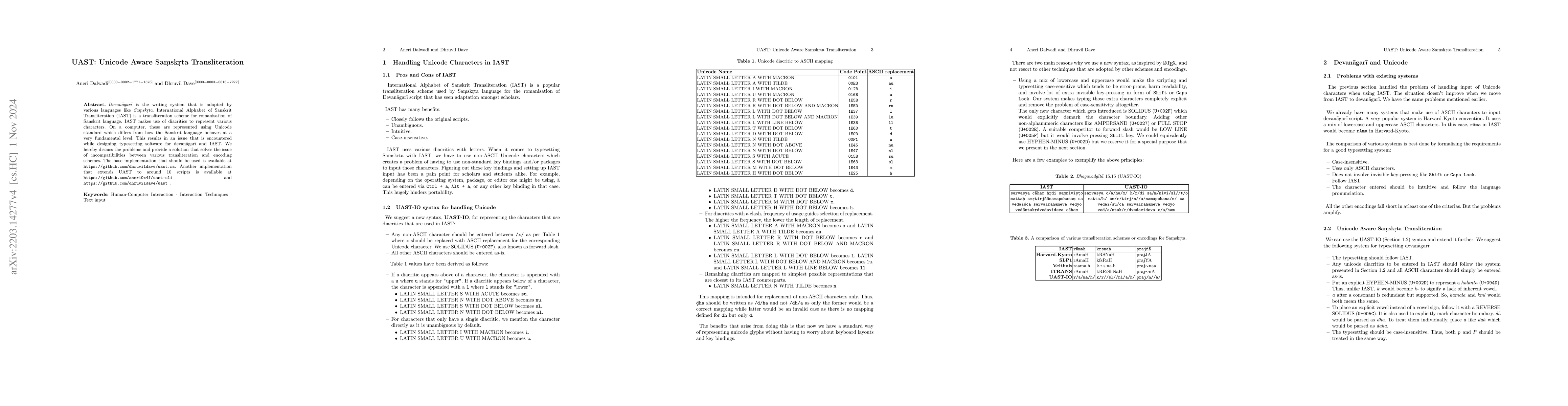 Thumbnail for UAST: Unicode Aware Sanskrit Transliteration