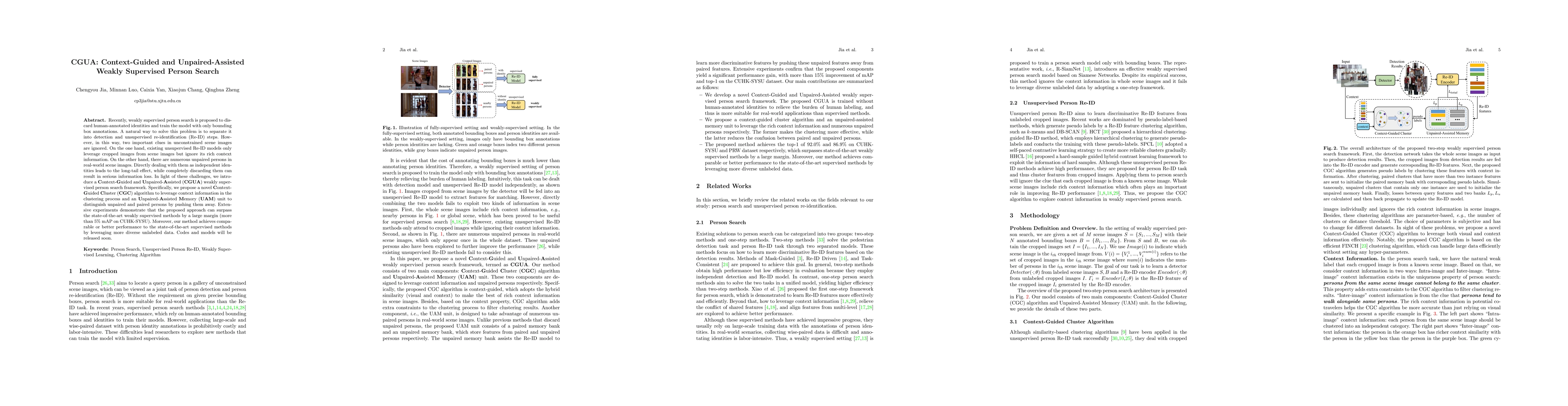 Thumbnail for CGUA: Context-Guided and Unpaired-Assisted Weakly Supervised Person
  Search