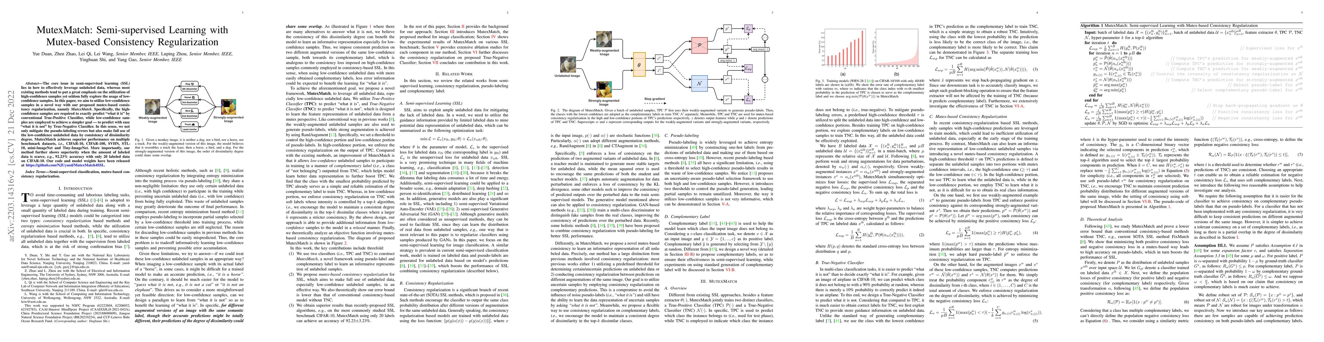 Thumbnail for MutexMatch: Semi-Supervised Learning with Mutex-Based Consistency
  Regularization