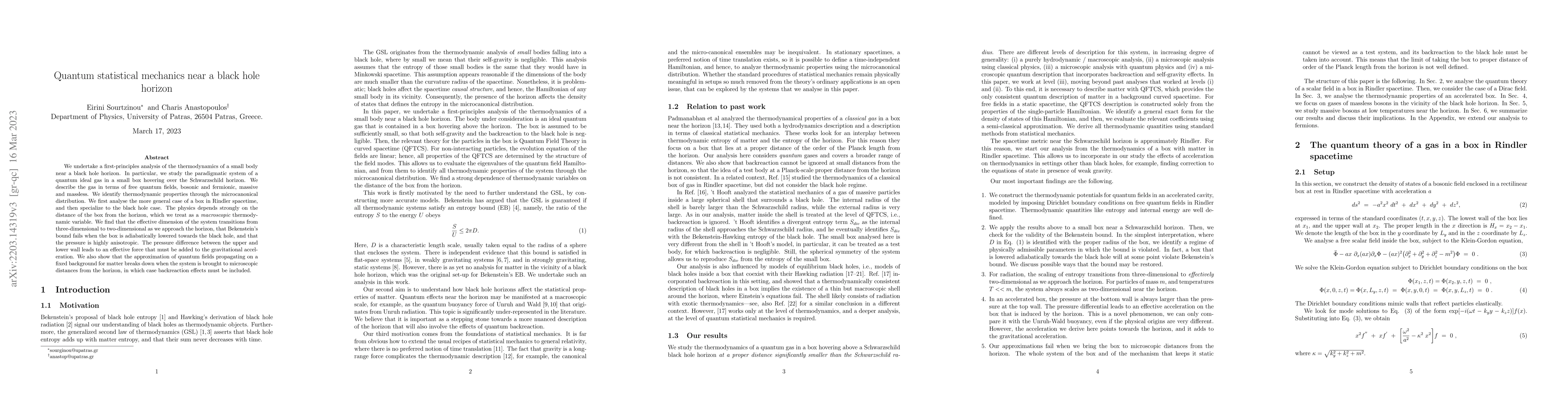 Thumbnail for Quantum statistical mechanics near a black hole horizon
