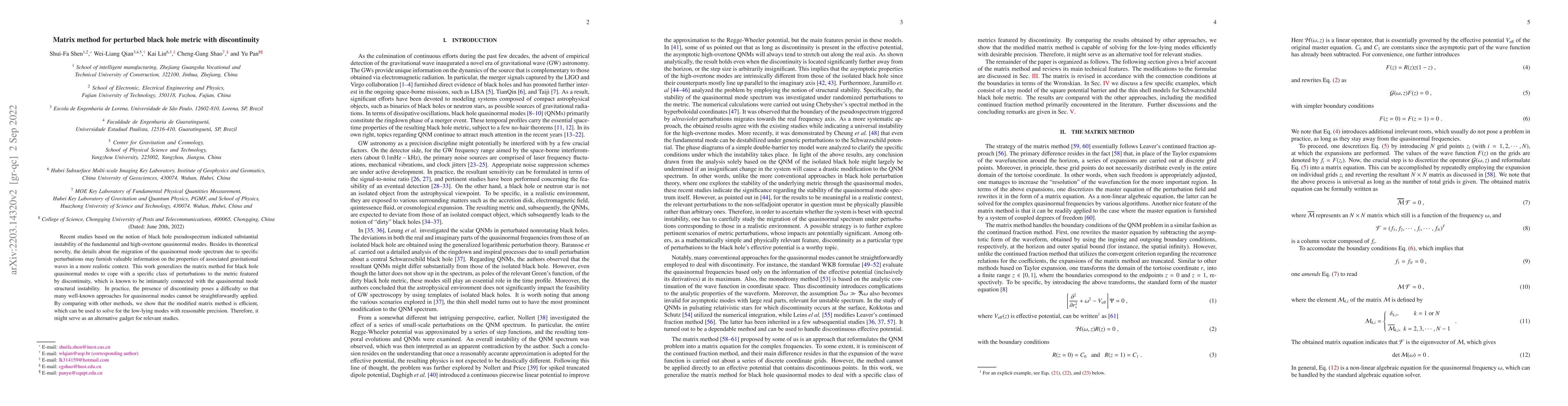 Thumbnail for Matrix method for perturbed black hole metric with discontinuity