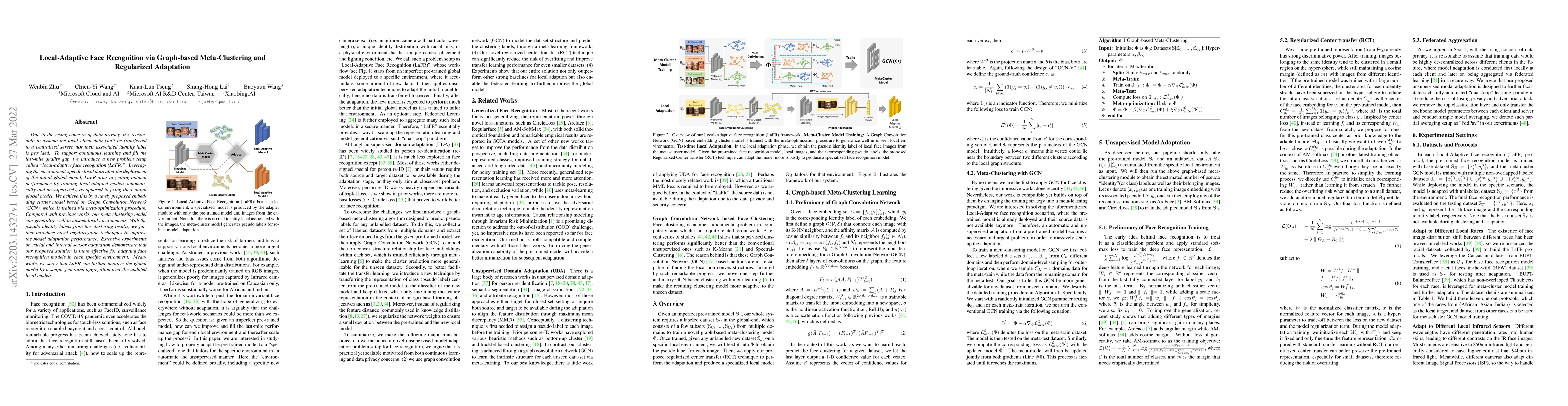 Thumbnail for Local-Adaptive Face Recognition via Graph-based Meta-Clustering and
  Regularized Adaptation
