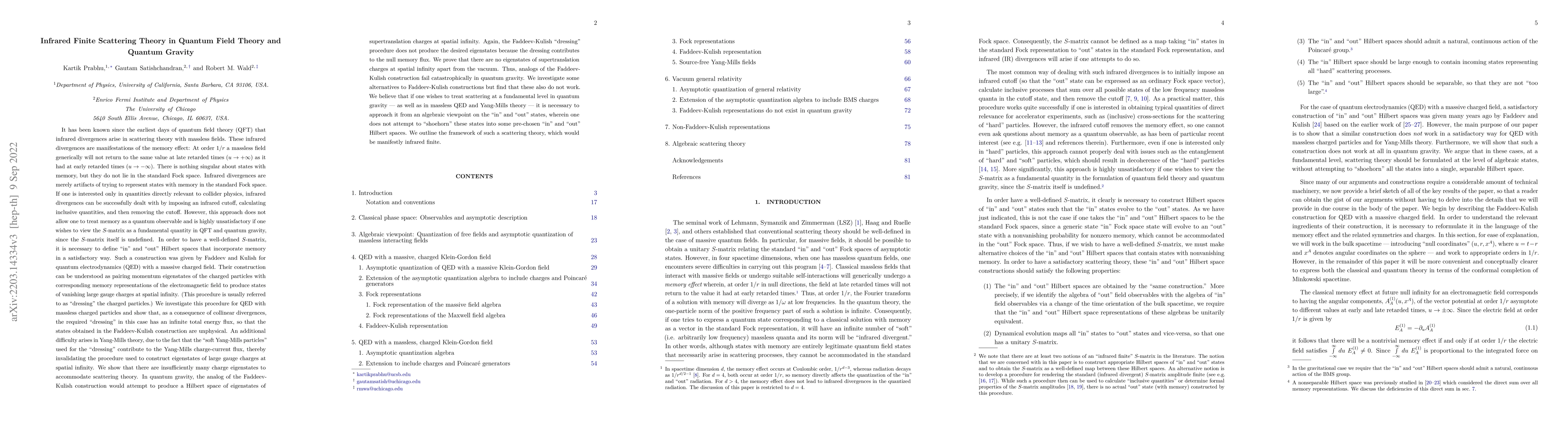 Thumbnail for Infrared Finite Scattering Theory in Quantum Field Theory and Quantum
  Gravity