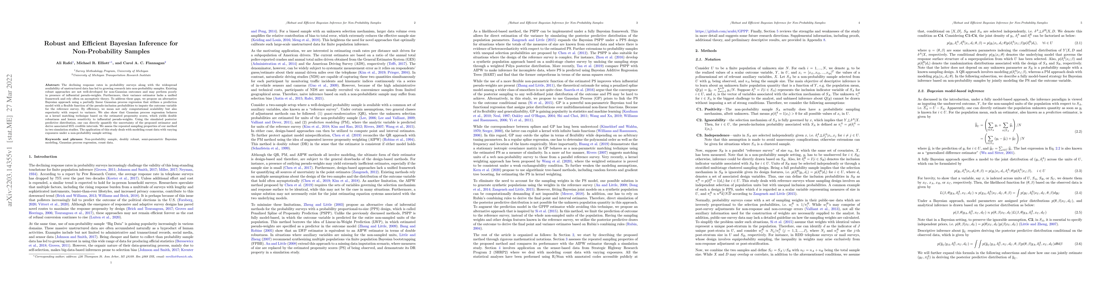 Thumbnail for Robust and Efficient Bayesian Inference for Non-Probability Samples