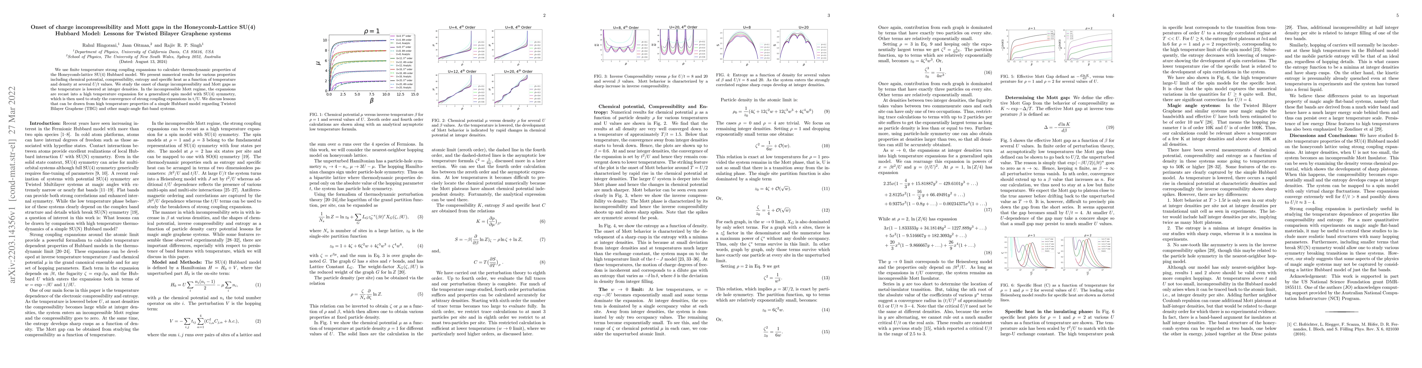 Thumbnail for Onset of charge incompressibility and Mott gaps in the Honeycomb-Lattice
  SU(4) Hubbard Model: Lessons for Twisted Bilayer Graphene systems