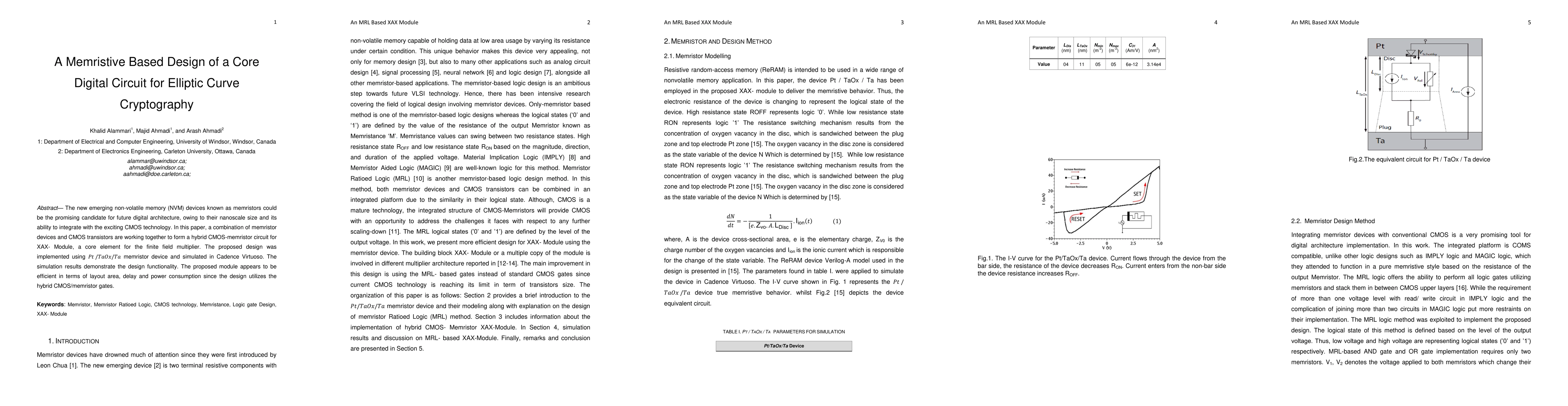 Thumbnail for A Memristive Based Design of a Core Digital Circuit for Elliptic Curve
  Cryptography
