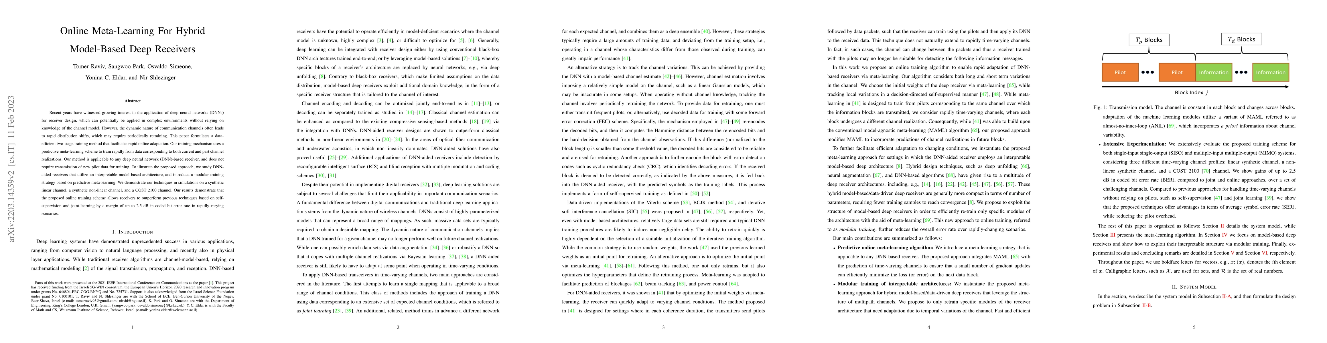 Thumbnail for Online Meta-Learning For Hybrid Model-Based Deep Receivers