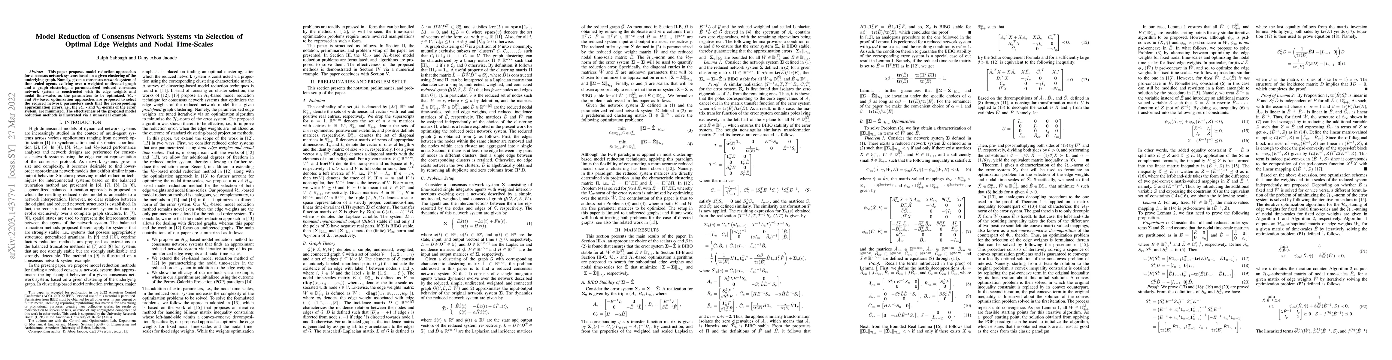 Thumbnail for Model Reduction of Consensus Network Systems via Selection of Optimal
  Edge Weights and Nodal Time-Scales