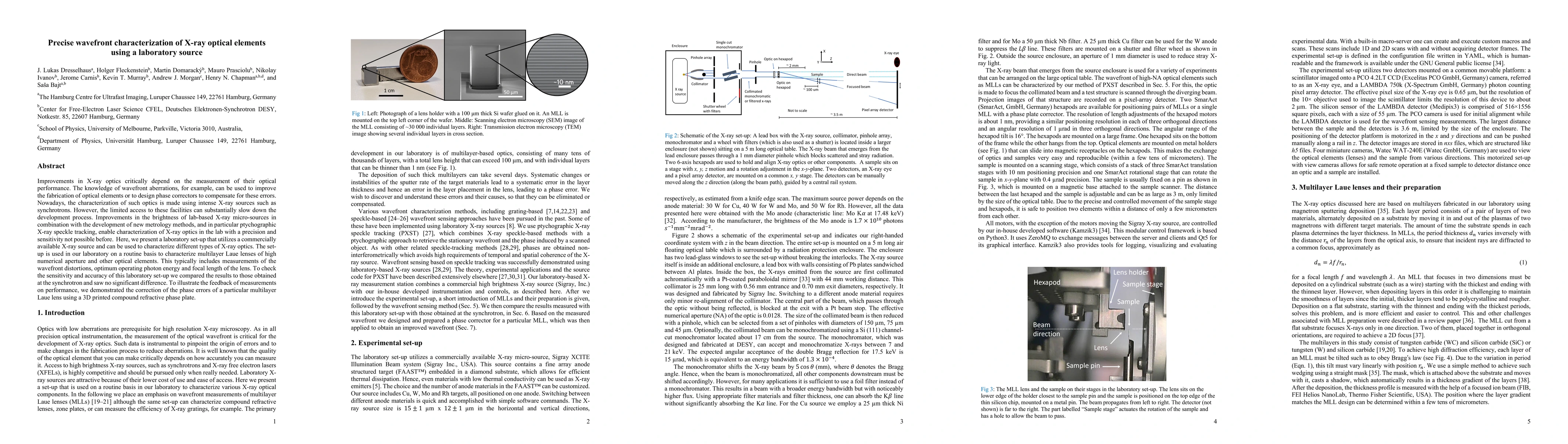 Thumbnail for Precise wavefront characterization of X-ray optical elements using a
  laboratory source