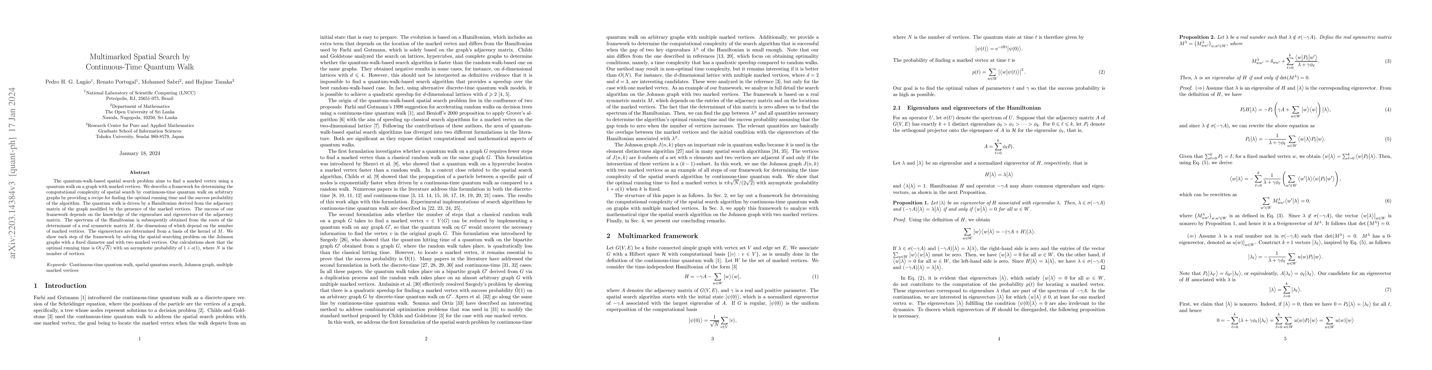Thumbnail for Multimarked Spatial Search by Continuous-Time Quantum Walk