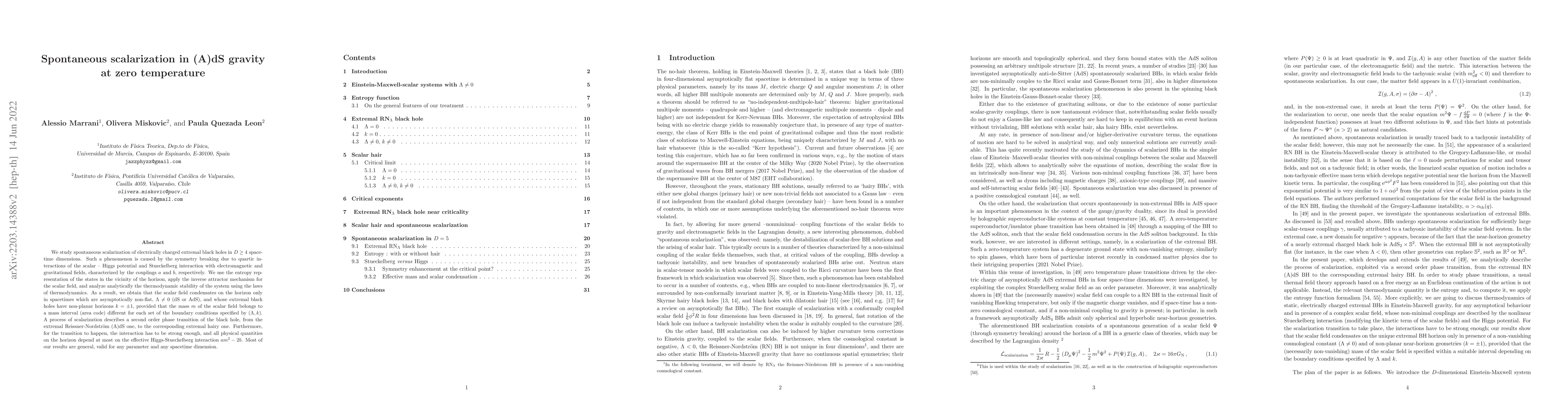 Thumbnail for Spontaneous scalarization in (A)dS gravity at zero temperature