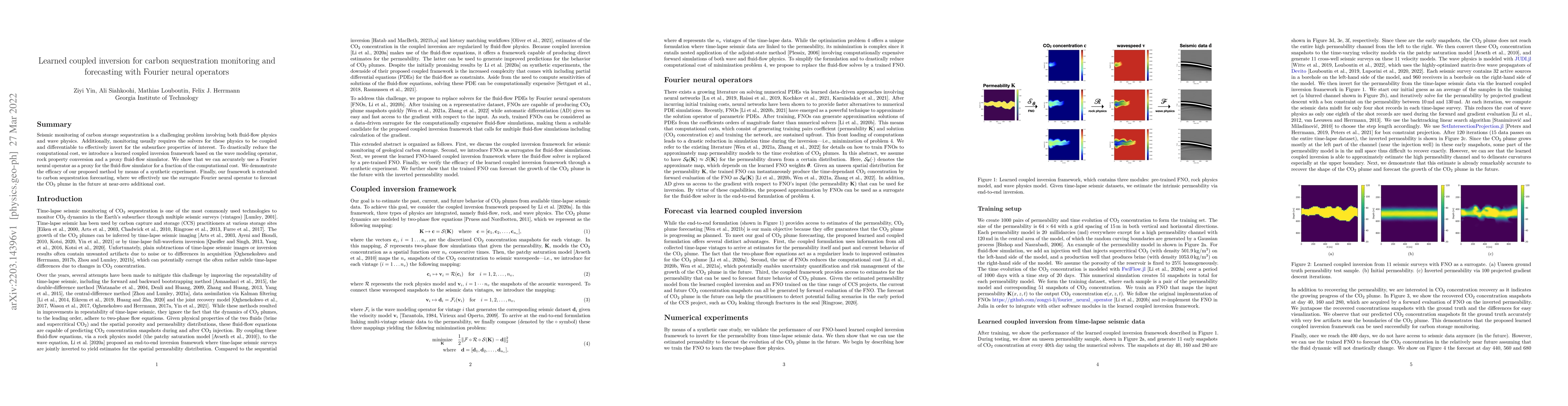 Thumbnail for Learned coupled inversion for carbon sequestration monitoring and
  forecasting with Fourier neural operators