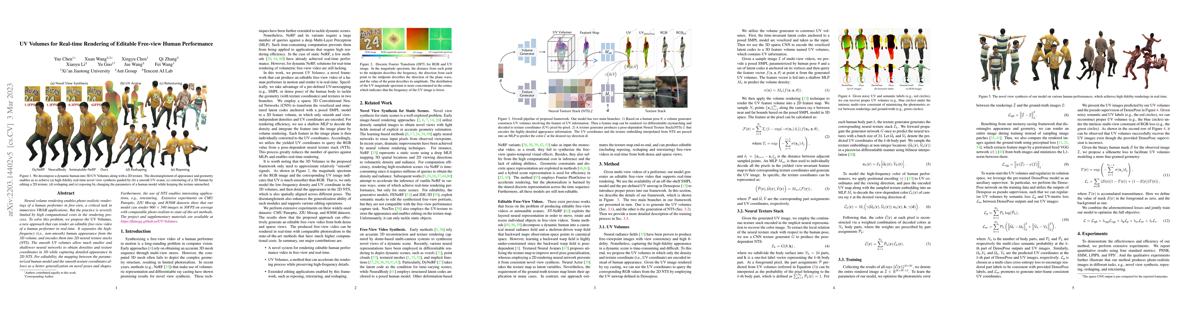 Thumbnail for UV Volumes for Real-time Rendering of Editable Free-view Human
  Performance