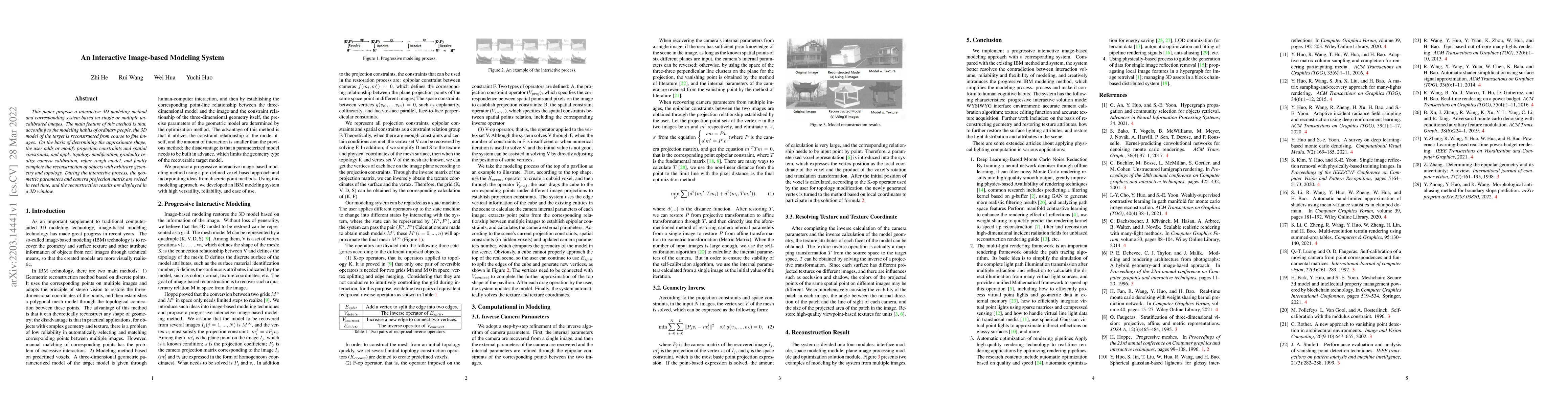 Thumbnail for An Interactive Image-based Modeling System