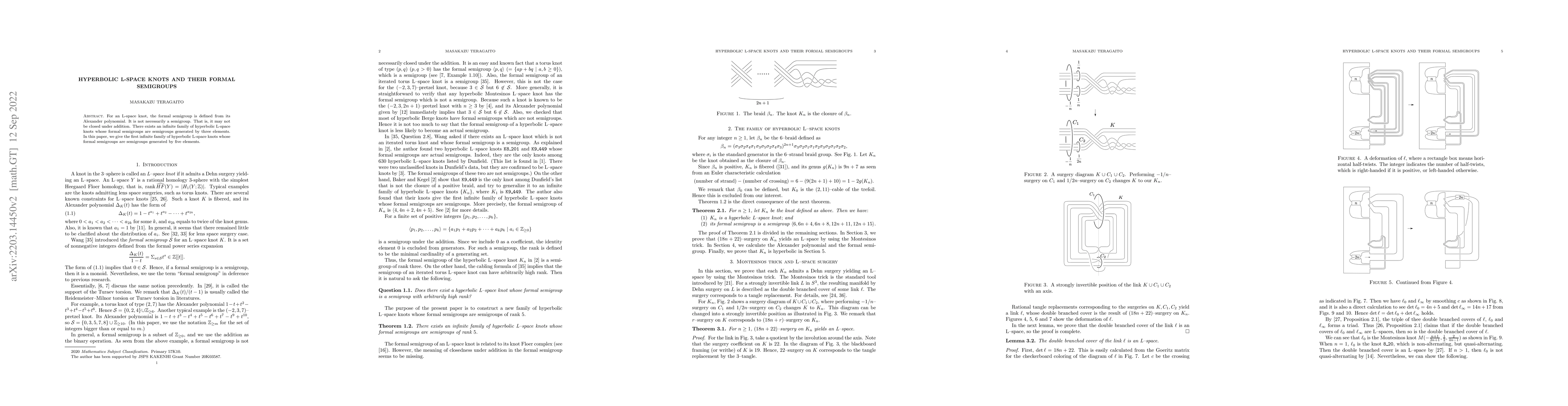 Thumbnail for Hyperbolic L-space knots and their formal semigroups