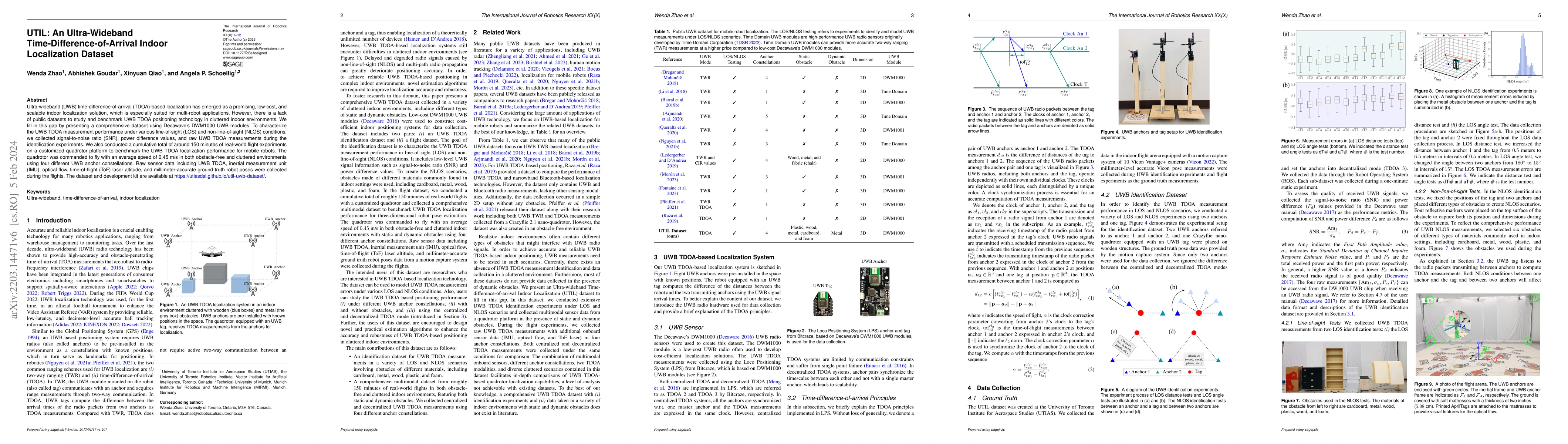 Thumbnail for UTIL: An Ultra-wideband Time-difference-of-arrival Indoor Localization
  Dataset