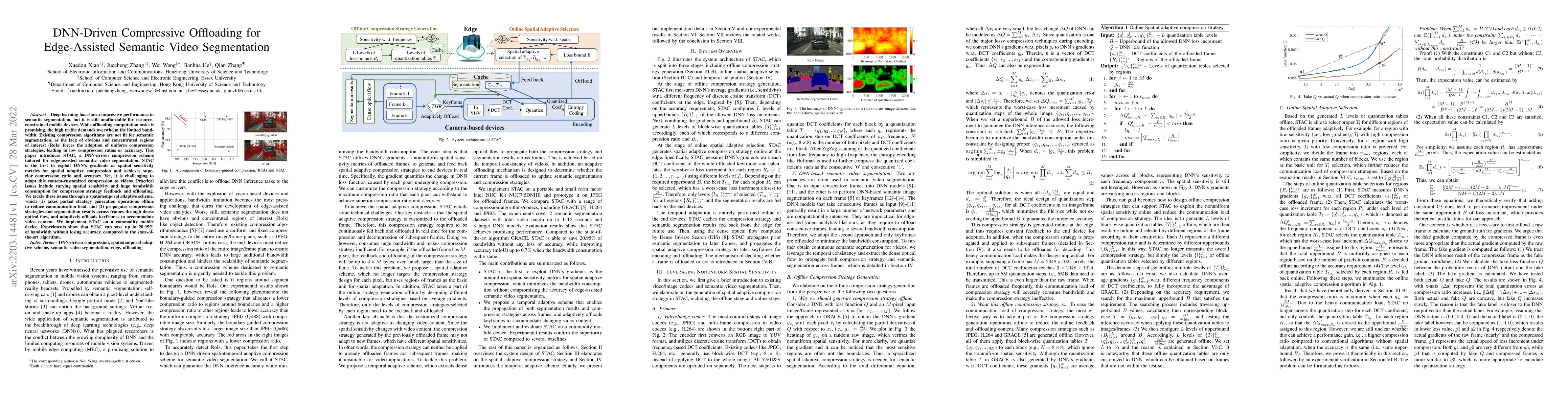 Thumbnail for DNN-Driven Compressive Offloading for Edge-Assisted Semantic Video
  Segmentation