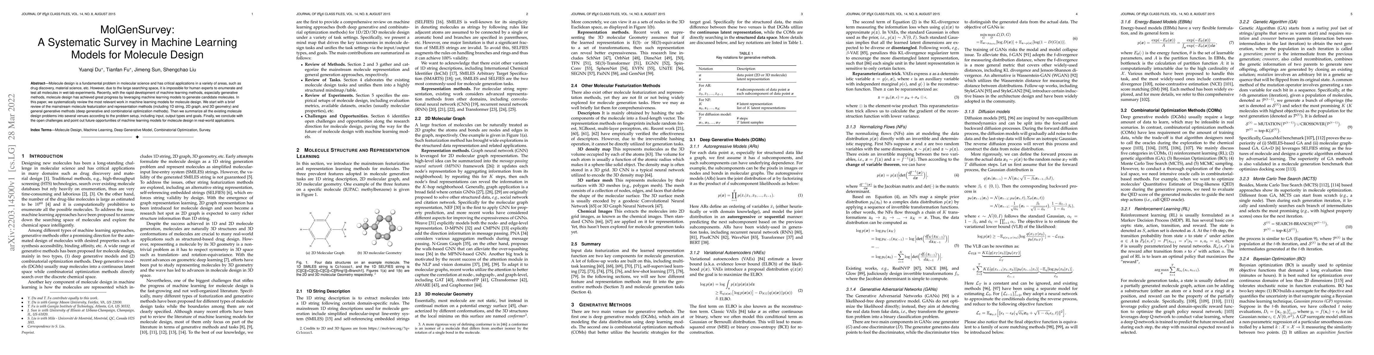 Thumbnail for MolGenSurvey: A Systematic Survey in Machine Learning Models for
  Molecule Design