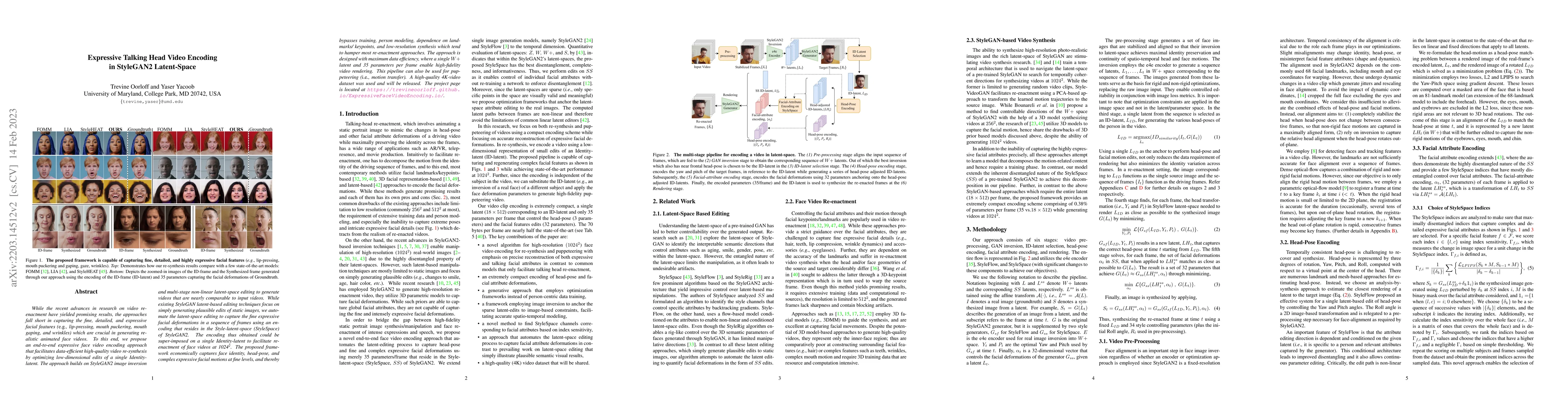 Thumbnail for Expressive Talking Head Video Encoding in StyleGAN2 Latent-Space