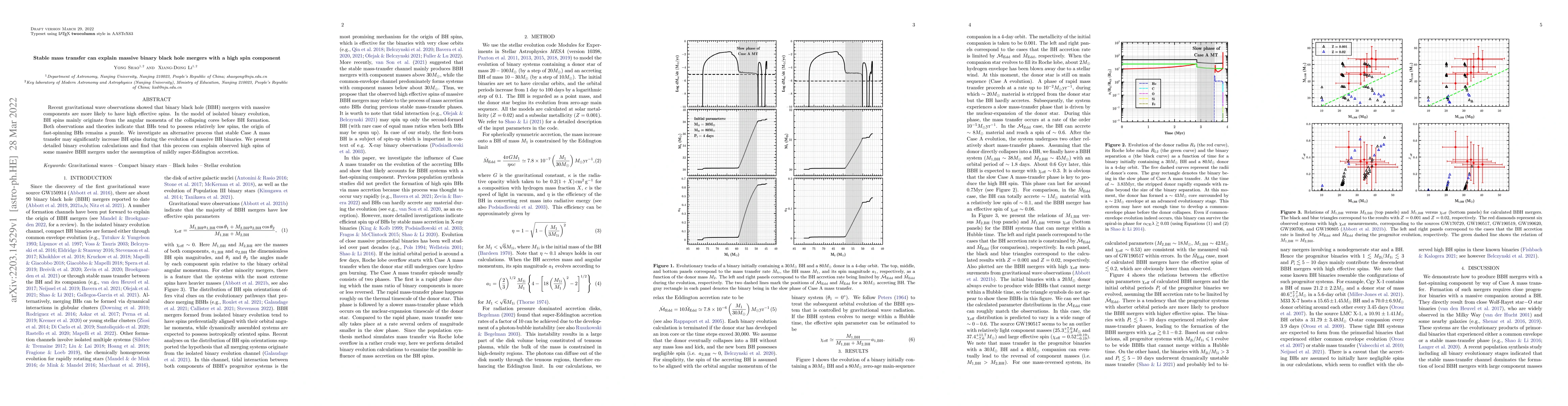 Thumbnail for Stable mass transfer can explain massive binary black hole mergers with
  a high spin component