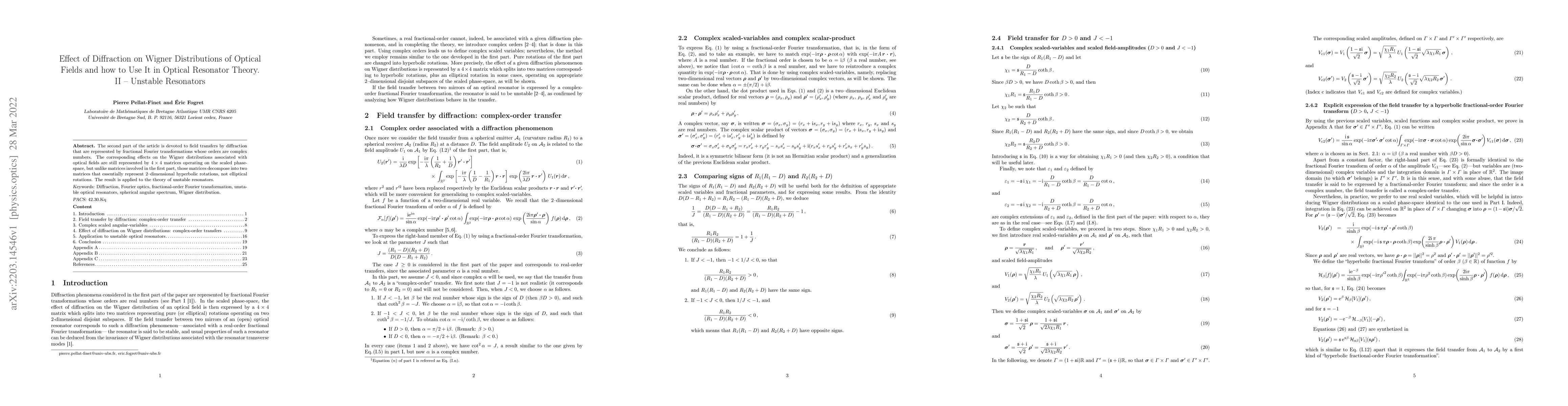 Thumbnail for Effect of Diffraction on Wigner Distributions of Optical Fields and how
  to Use It in Optical Resonator Theory. II -- Unstable Resonators