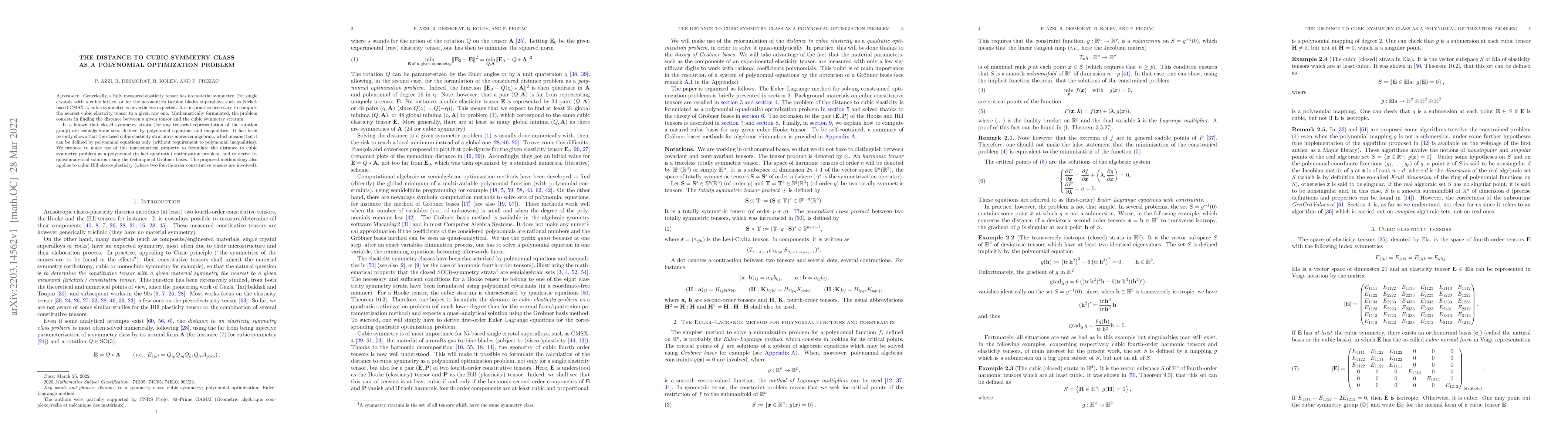Thumbnail for The distance to cubic symmetry class as a polynomial optimization
  problem