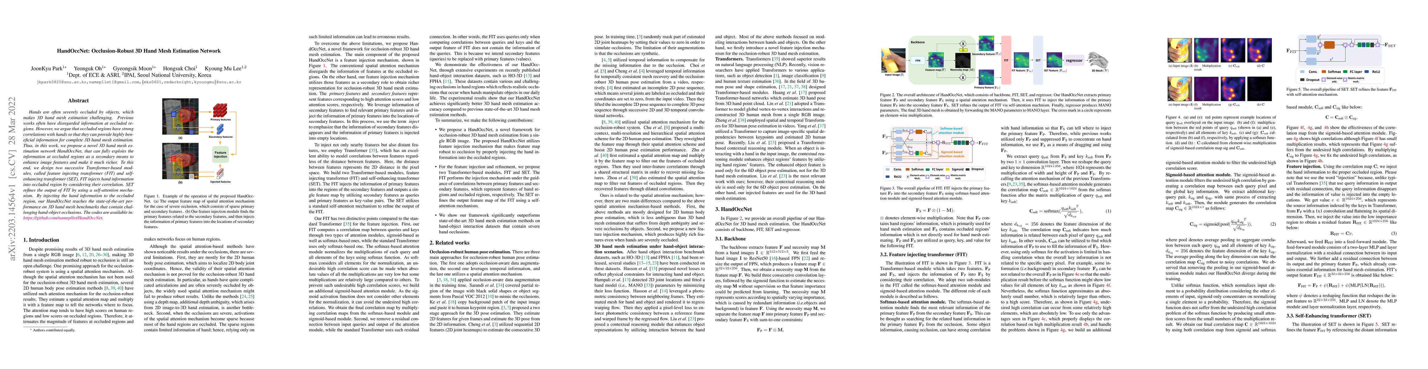 Thumbnail for HandOccNet: Occlusion-Robust 3D Hand Mesh Estimation Network