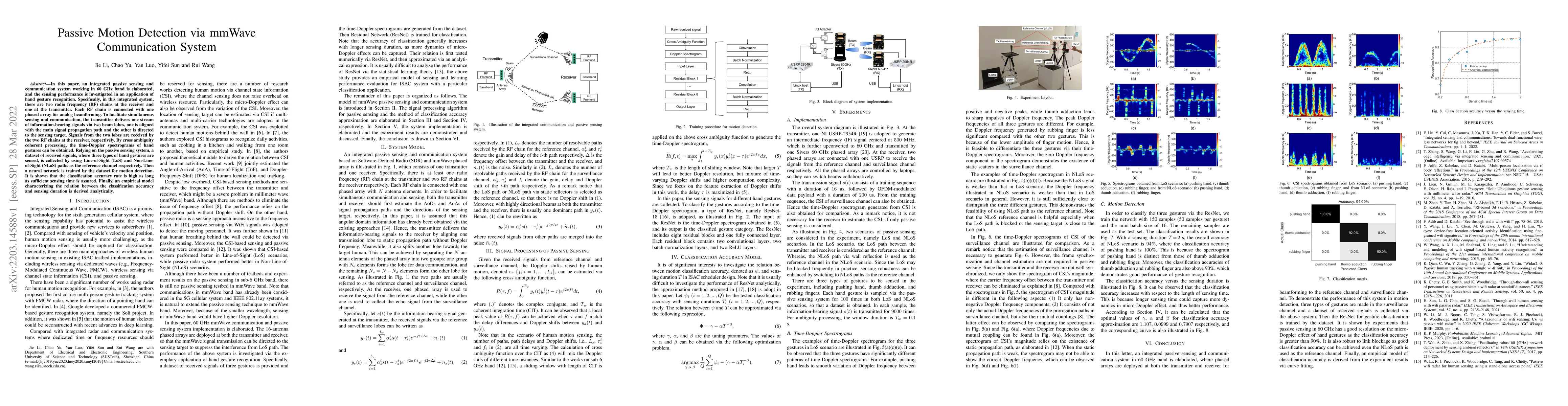 Thumbnail for Passive Motion Detection via mmWave Communication System