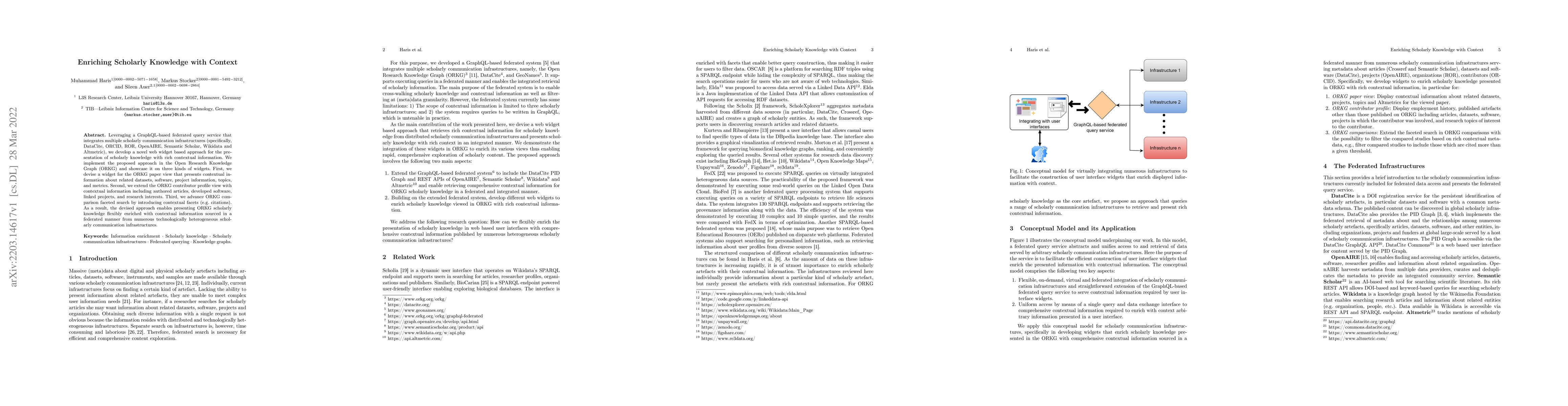 Thumbnail for Enriching Scholarly Knowledge with Context