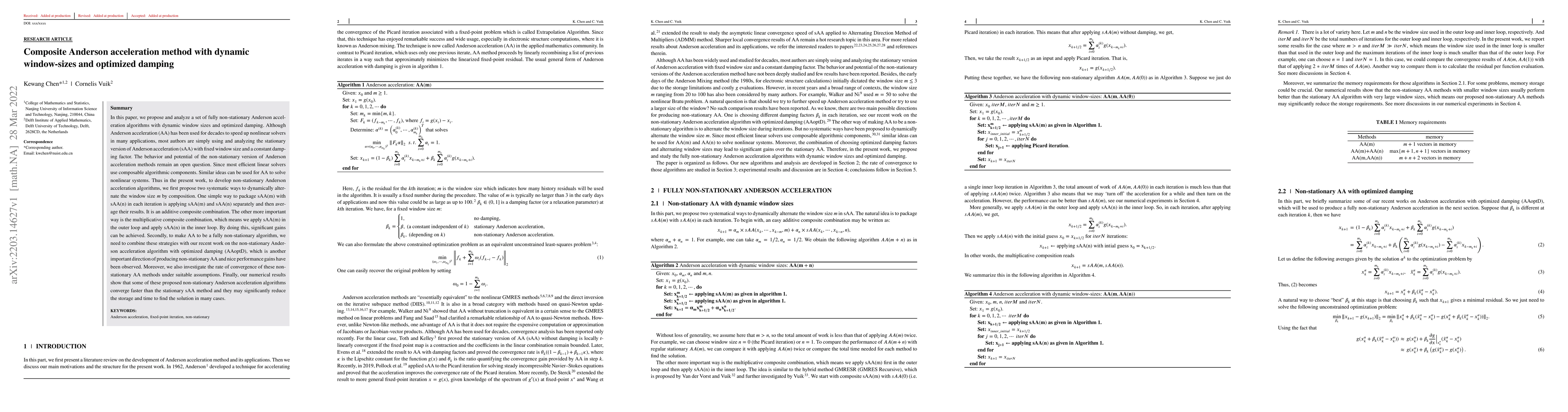 Thumbnail for Composite Anderson acceleration method with dynamic window-sizes and
  optimized damping