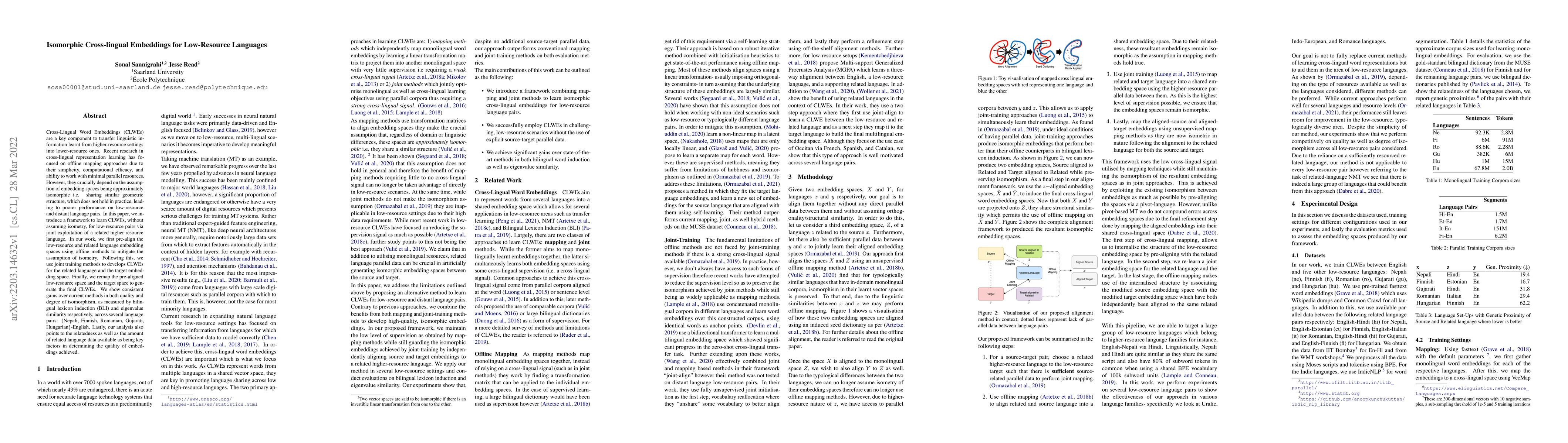 Thumbnail for Isomorphic Cross-lingual Embeddings for Low-Resource Languages