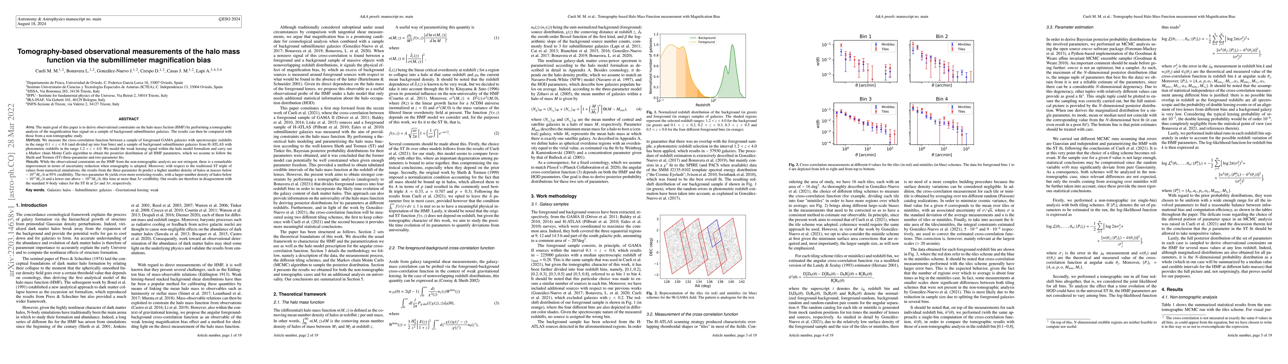 Thumbnail for Tomography-based observational measurements of the halo mass function
  via the submillimeter magnification bias