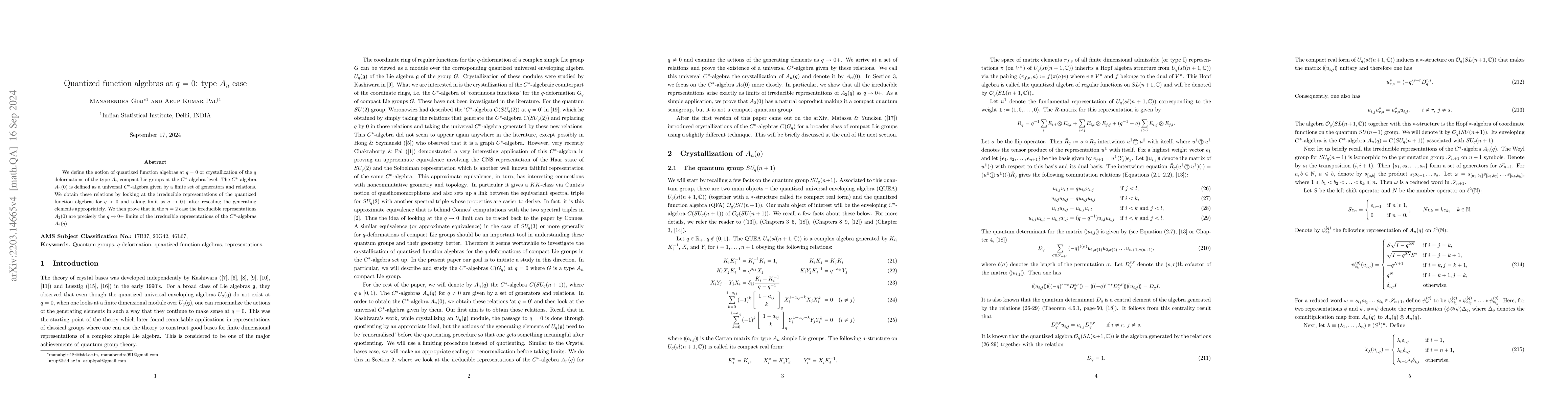 Thumbnail for Quantized function algebras at $q=0$: type $A_{n}$ case